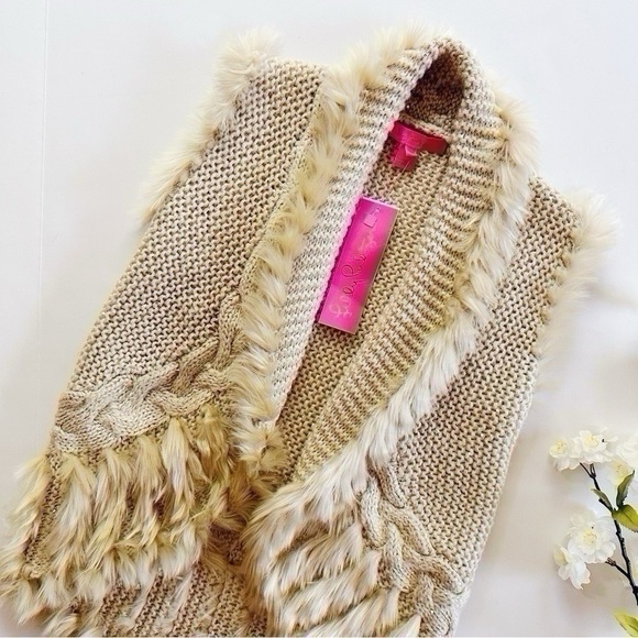 Lilly Pulitzer Torini Sequin Vest Heathered Latte Metallic - Picture 9 of 14